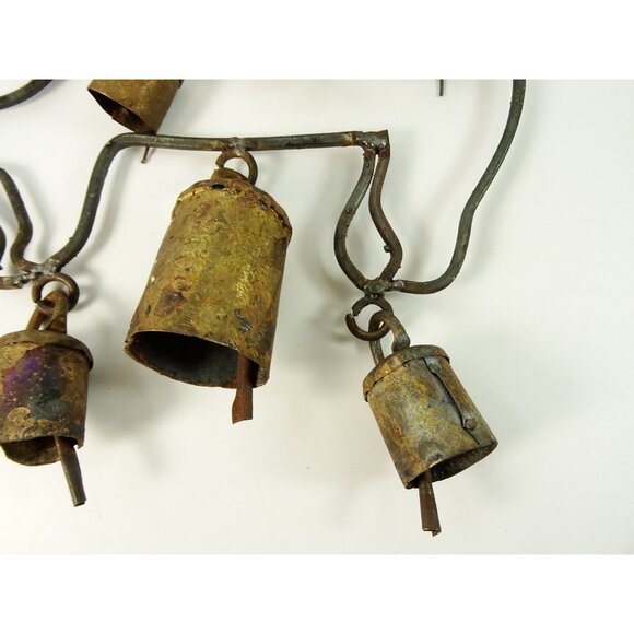 Vintage Folk Art Cat Wind Chimes Rustic Decor Metal Art 13in - Picture 5 of 8